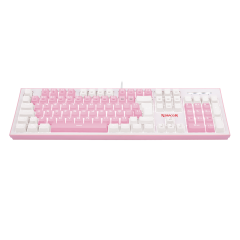 TECLADO MECANICO GAMER HADES ROSA E BRANCO SWITCH AZUL LED BRANCO ABNT2