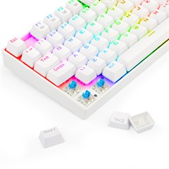 TECLADO MAGNÉTICO GAMER KUMARA PRO RGB BRANCO SWITCH AZUL ABNT2