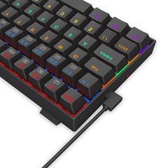 TECLADO MECANICO GAMER REDRAGON PHANTOM PRETO SWITCH MARROM