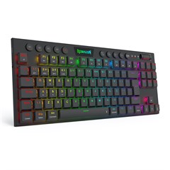 TECLADO MECANICO GAMER REDRAGON HORUS PRO TKL RGB PRETO SWITCH MARROM