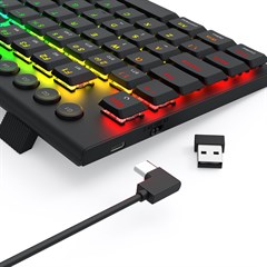 TECLADO MECANICO GAMER REDRAGON HORUS PRO TKL RGB PRETO SWITCH MARROM
