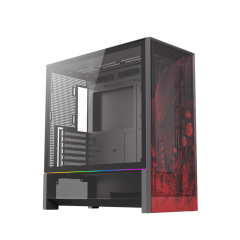 GABINETE GAMER REDRAGON STRAFE FLOW DRAGON PRETO S/FAN CA-618B