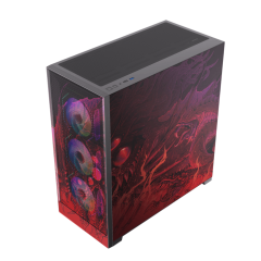 GABINETE GAMER REDRAGON STRAFE FLOW DRAGON PRETO S/FAN CA-618B