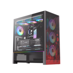 GABINETE GAMER REDRAGON STRAFE FLOW DRAGON PRETO S/FAN CA-618B