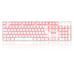 TECLADO MECANICO MITRA SINGLE COLOR LUNAR WHITE SWITCH VERMELHO