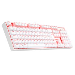 TECLADO MECANICO MITRA SINGLE COLOR LUNAR WHITE SWITCH VERMELHO