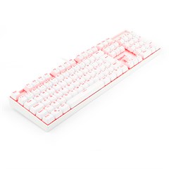 TECLADO MECANICO MITRA SINGLE COLOR LUNAR WHITE SWITCH VERMELHO