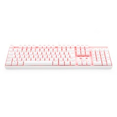 TECLADO MECANICO MITRA SINGLE COLOR LUNAR WHITE SWITCH VERMELHO