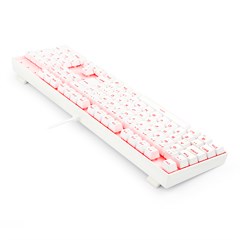 TECLADO MECANICO MITRA SINGLE COLOR LUNAR WHITE SWITCH VERMELHO