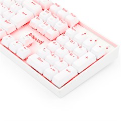 TECLADO MECANICO MITRA SINGLE COLOR LUNAR WHITE SWITCH VERMELHO