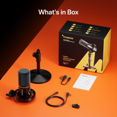 MICROFONE GAMER MAONO RGB PRETO PD200WT