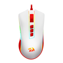 MOUSE GAMER COBRA RGB BRANCO E VERMELHO