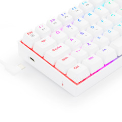 TECLADO MECANICO GAMER DRAGONBORN RGB BRANCO SWITCH VERMELHO ABNT2