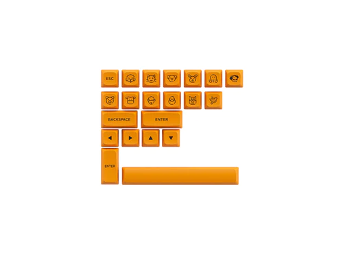 KEYCAPS PROFILE ASA-LOW PBT DOUBLE SHOT MODELO CARBON RETRO ASA-LOW