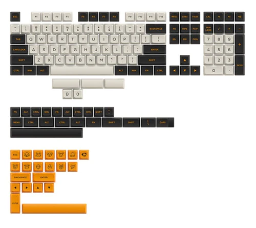 KEYCAPS PROFILE ASA-LOW PBT DOUBLE SHOT MODELO CARBON RETRO ASA-LOW