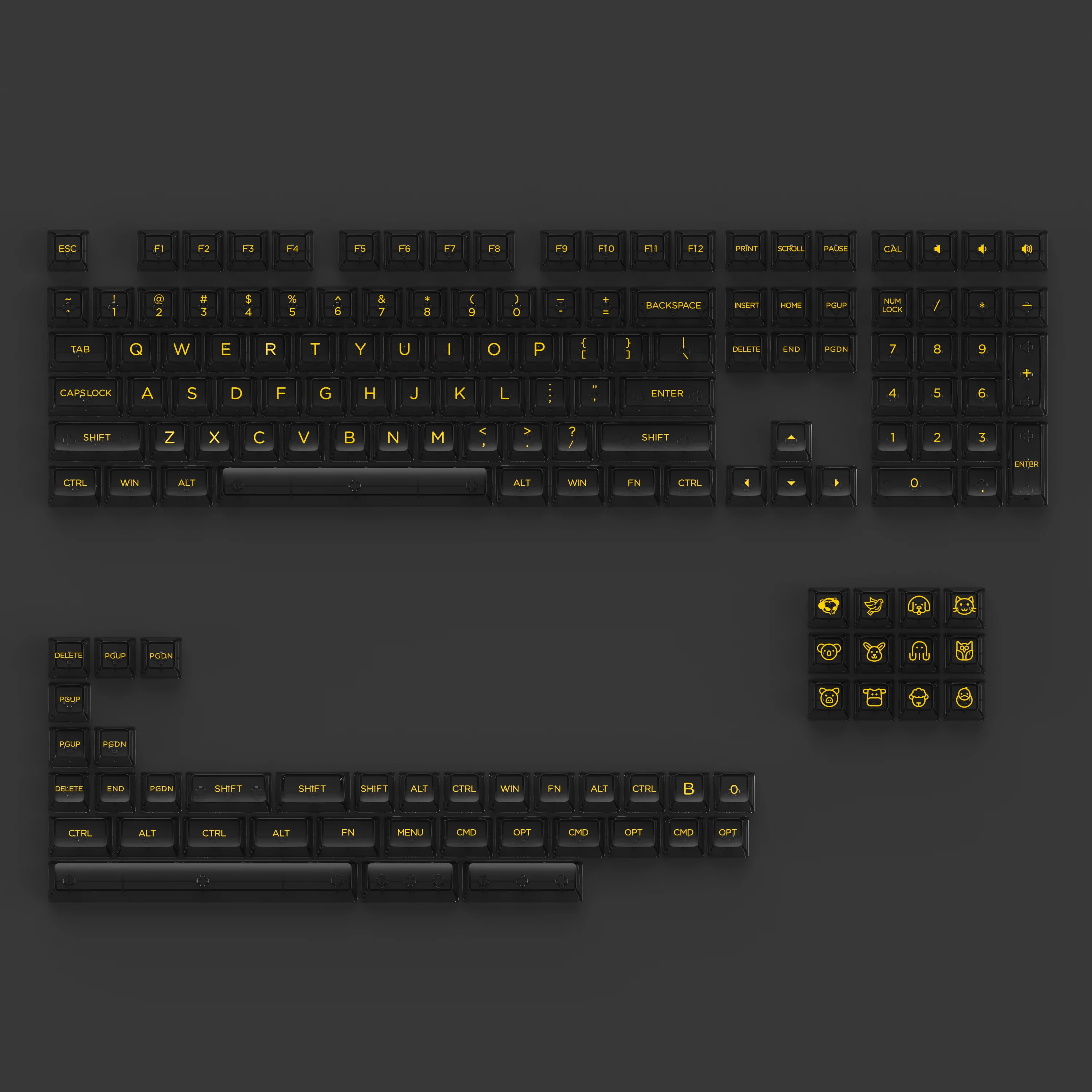 KEYCAPS PROFILE ASA PC MODELO CLEAR TRANSPARENT(BLACK) ASA