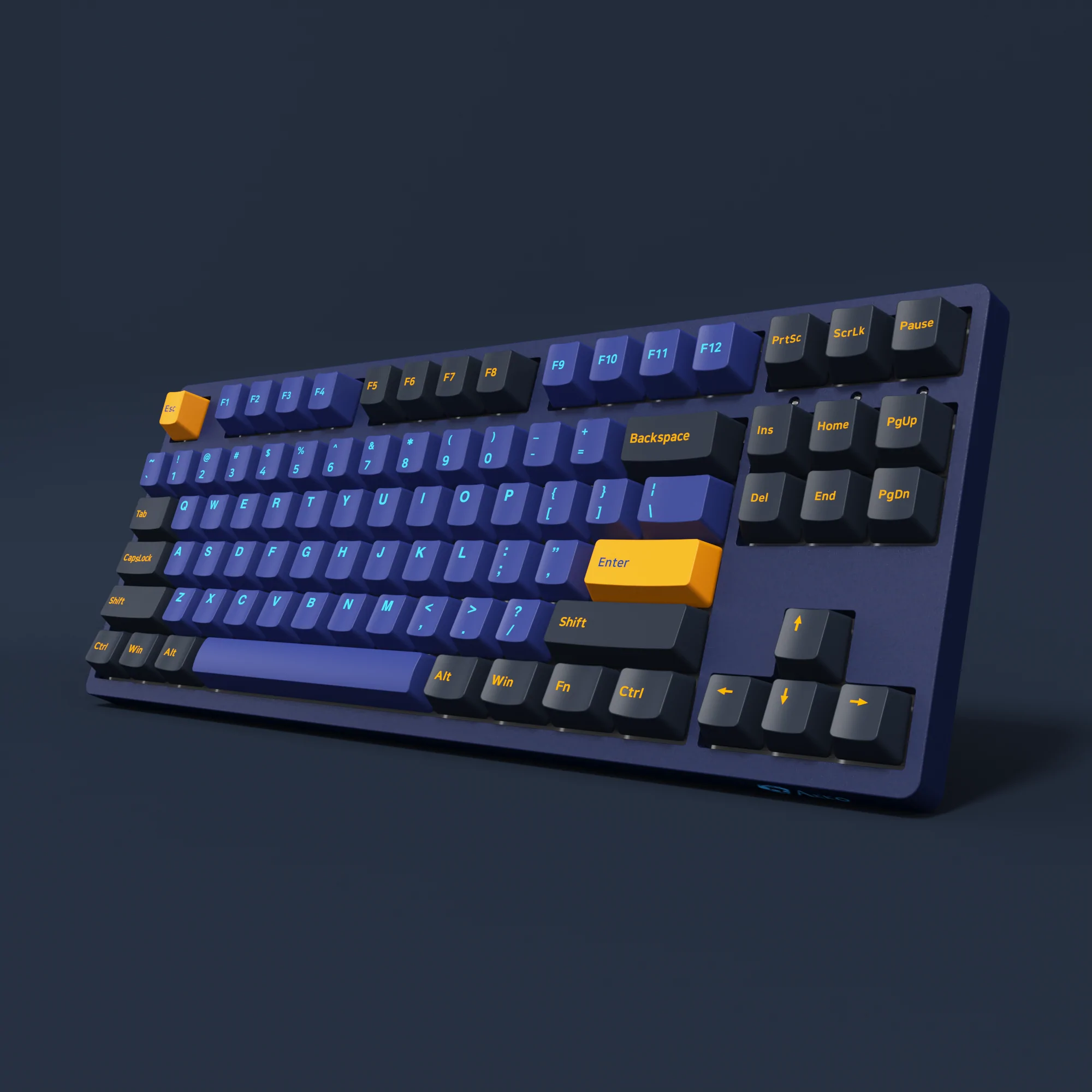TECLADO MEC CHERRY PBT DOUBLE SHOT SWITCH CHERRY MX SILENT RED LINEAR TKL 87-KEY MODELO HORIZON DS 3087