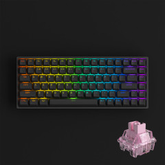 TECLADO MEC ASA PBT DOUBLE-SHOT SHINE-THROUGH SWITCH JELLY PINK LINEAR 75% MODELO 3084V2 RGB BLACK