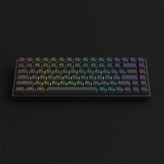 TECLADO MEC ASA PBT DOUBLE-SHOT SHINE-THROUGH SWITCH JELLY PINK LINEAR 75% MODELO 3084V2 RGB BLACK
