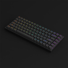 TECLADO MEC ASA PBT DOUBLE-SHOT SHINE-THROUGH SWITCH JELLY PINK LINEAR 75% MODELO 3084V2 RGB BLACK