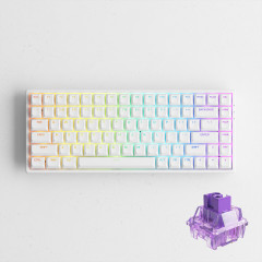 TECLADO MEC ASA PBT DOUBLE-SHOT SHINE-THROUGH SWITCH JELLY PURPLE TACTILE 75% MODELO 3084S