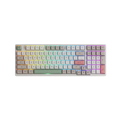 TECLADO MEC ASA PBT DOUBLE SHOT SWITCH JELLY WHITE LINEAR 1800 COMPACT MODELO 3098B 9009