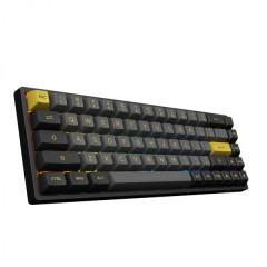 TECLADO MEC ASA PBT DOUBLE SHOT SWITCH JELLY PINK LINEAR 65% MODELO BLACK & GOLD 3068B PLUS