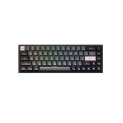 TECLADO MEC ASA PBT DOUBLE SHOT SWITCH JELLY PINK LINEAR 65% MODELO BLACK & PINK 3068B PLUS
