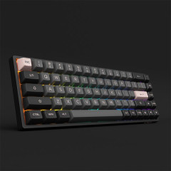 TECLADO MEC ASA PBT DOUBLE SHOT SWITCH JELLY PINK LINEAR 65% MODELO BLACK & PINK 3068B PLUS
