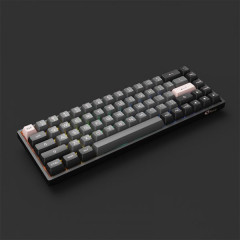 TECLADO MEC ASA PBT DOUBLE SHOT SWITCH JELLY PURPLE TACTILE 65% MODELO BLACK & PINK 3068B PLUS