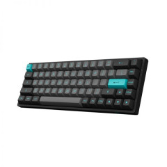 TECLADO MEC ASA PBT DOUBLE SHOT SWITCH JELLY PINK LINEAR 65% MODELO BLACK & CYAN 3068B PLUS