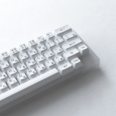 TECLADO MEC ASA PBT DOUBLE SHOT SWITCH JELLY WHITE LINEAR SPECIAL LAYOUT MODELO ACR59 BUNDLE-BOW JP