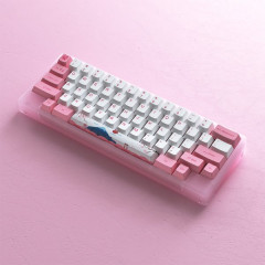 TECLADO MEC CHERRY PBT DYE-SUB SWITCH JELLY PINK LINEAR SPECIAL LAYOUT MODELO ACR59-WORLD TOUR TOKYO