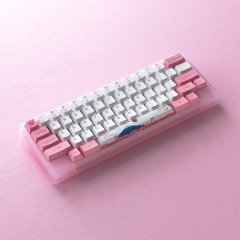 TECLADO MEC CHERRY PBT DYE-SUB SWITCH JELLY PINK LINEAR SPECIAL LAYOUT MODELO ACR59-WORLD TOUR TOKYO
