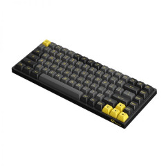 TECLADO MEC ASA PBT DOUBLE SHOT SWITCH JELLY PINK LINEAR 75% MODELO 3084B PLUS BLACK & GOLD