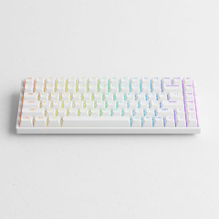 TECLADO MEC ASA PBT DOUBLE-SHOT SHINE-THROUGH SWITCH JELLY PINK LINEAR 75% MODELO 3084S WHITE