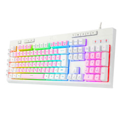 TECLADO MEMBRANA GAMER ABNT2 SHIVA RGB ROSA COM BRANCO