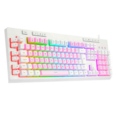 TECLADO MEMBRANA GAMER ABNT2 SHIVA RGB ROSA COM BRANCO