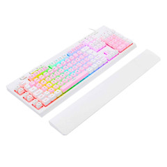 TECLADO MEMBRANA GAMER ABNT2 SHIVA RGB ROSA COM BRANCO