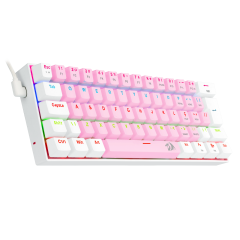 TECLADO GAMER REDRAGON LAKSHMI RAINBOW ROSA E BRANCO COM SWITCH AZUL