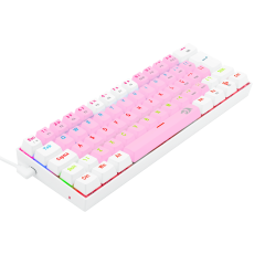 TECLADO GAMER REDRAGON LAKSHMI RAINBOW ROSA E BRANCO COM SWITCH AZUL