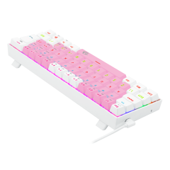 TECLADO GAMER REDRAGON LAKSHMI RAINBOW ROSA E BRANCO COM SWITCH AZUL