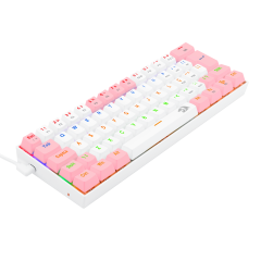 TECLADO GAMER REDRAGON LAKSHMI RAINBOW BRANCO E ROSA COM SWITCH MARROM