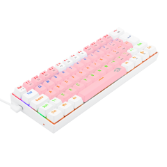 TECLADO GAMER REDRAGON LAKSHMI RAINBOW ROSA E BRANCO COM SWITCH MARROM