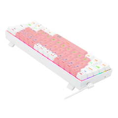 TECLADO GAMER REDRAGON LAKSHMI RAINBOW ROSA E BRANCO COM SWITCH MARROM