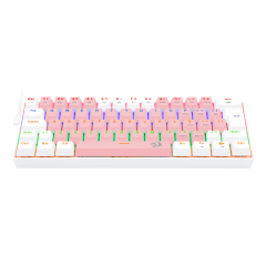 TECLADO GAMER REDRAGON LAKSHMI RAINBOW ROSA E BRANCO COM SWITCH MARROM