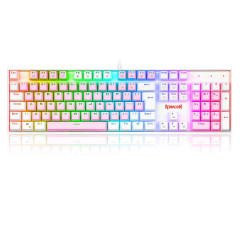 TECLADO MECANICO GAMER REDRAGON MITRA ROSA E BRANCO RGB COM SWITCH MARROM