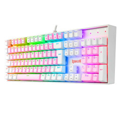 TECLADO MECANICO GAMER REDRAGON MITRA ROSA E BRANCO RGB COM SWITCH AZUL