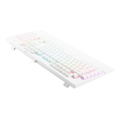 TECLADO OPTICO MECANICO RGB REDRAGON BROADSWORD PRO BRANCO SWITCH VERMELHO