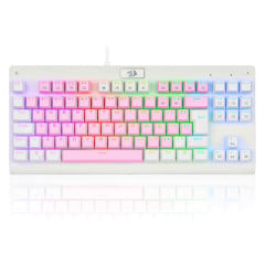TECLADO MECANICO GAMER DARK AVENGER RGB ROSA E BRANCO SWITCH AZUL